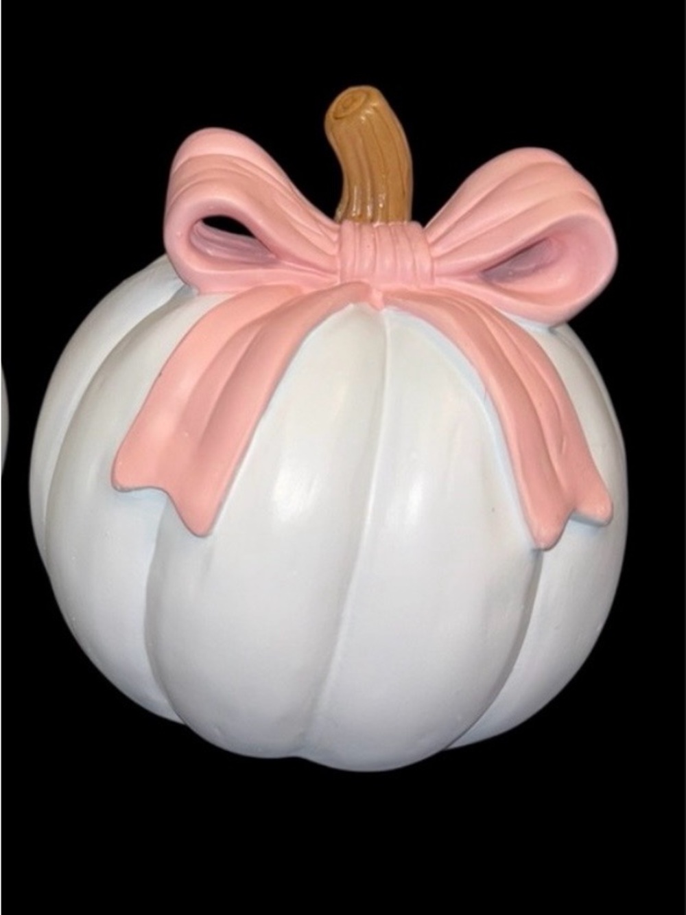 White Pumpkin with Pink Bow